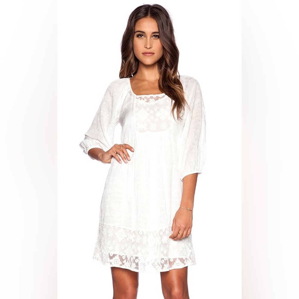 White cotton & lace dress by velvet (Revolve)